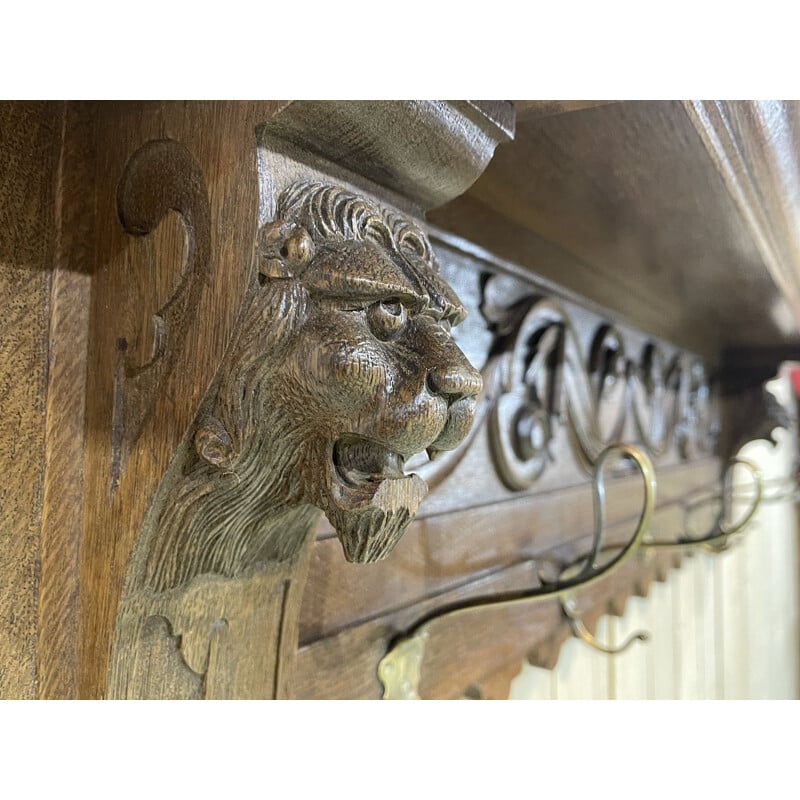 Vintage oak coat rack 1930s