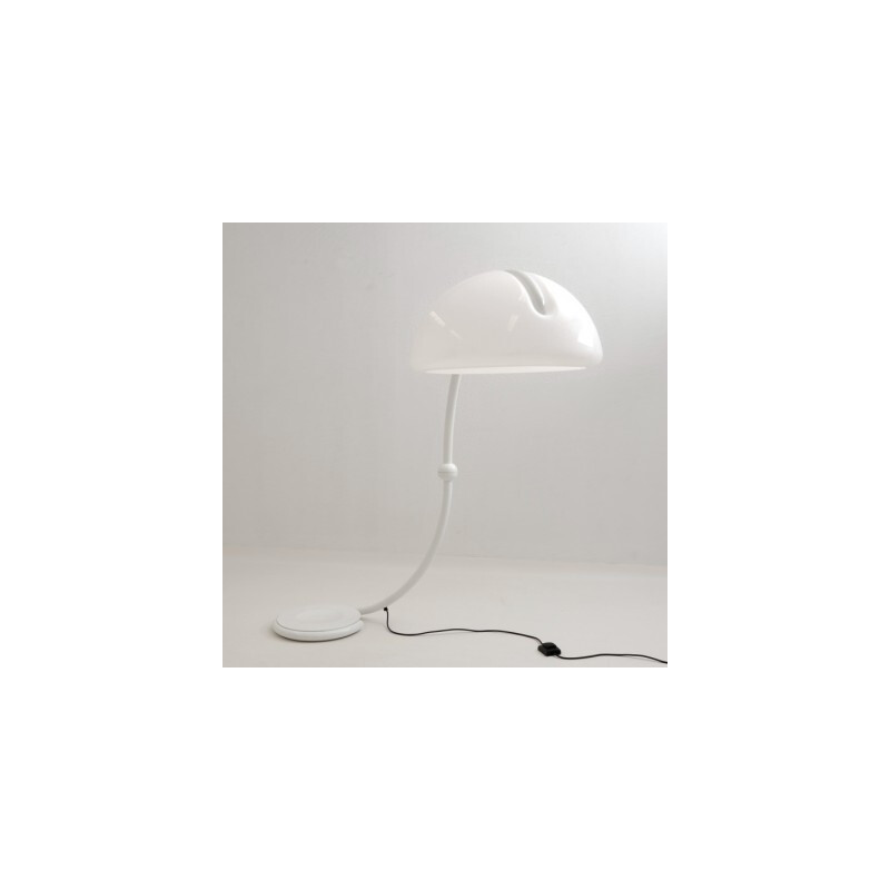Martinelli Luce "Serpente" floor lamp in white perspex, Elio MARTINELLI - 1965