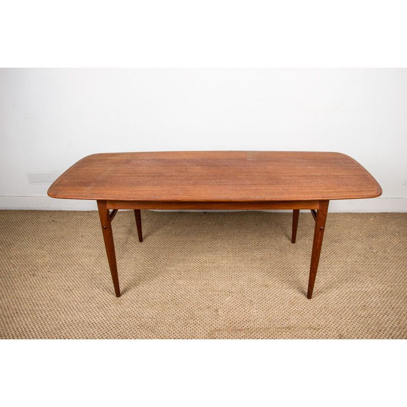 Large vintage teak coffee table by Svante Skogh for Seffle Mobelfabrik, Sweden 1960s