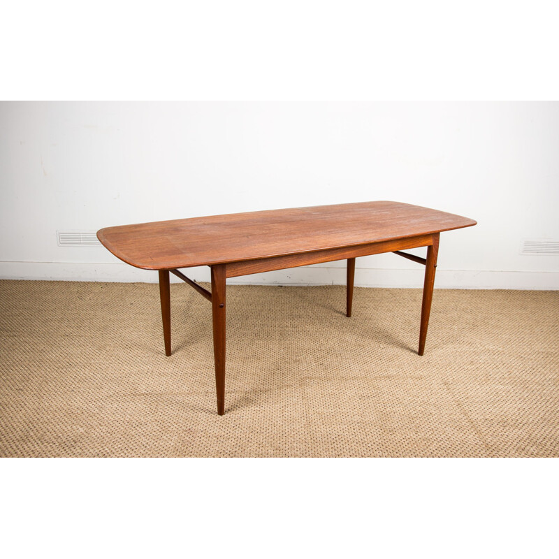 Large vintage teak coffee table by Svante Skogh for Seffle Mobelfabrik, Sweden 1960s