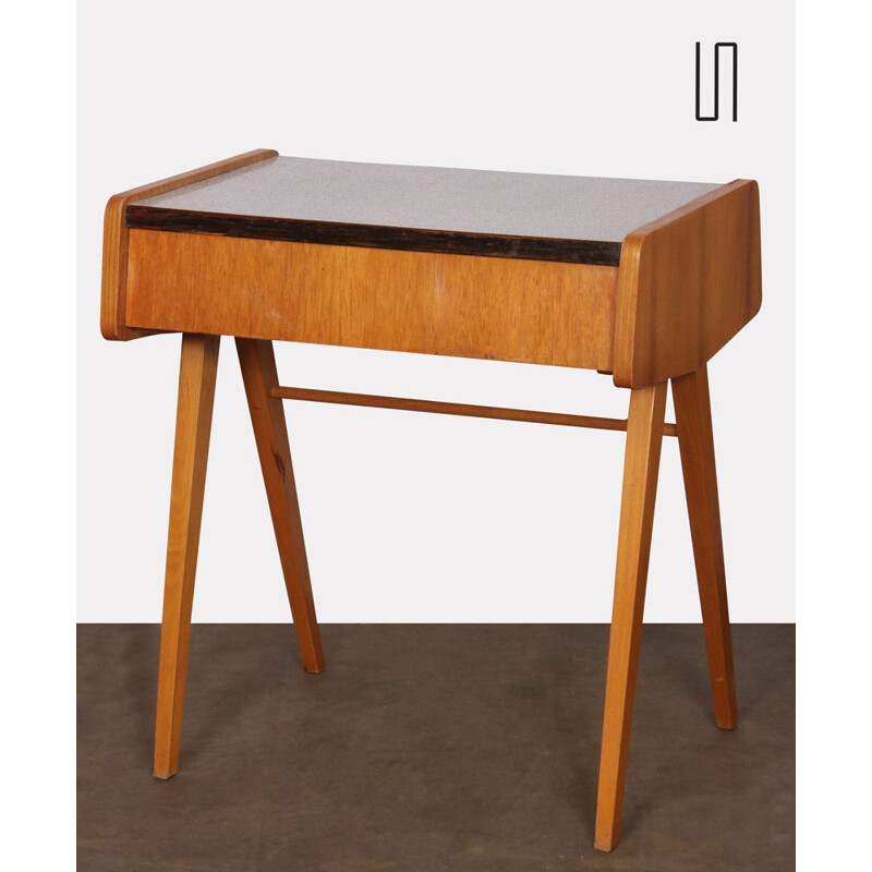 Vintage night table in wood and formica, Czech 1970s