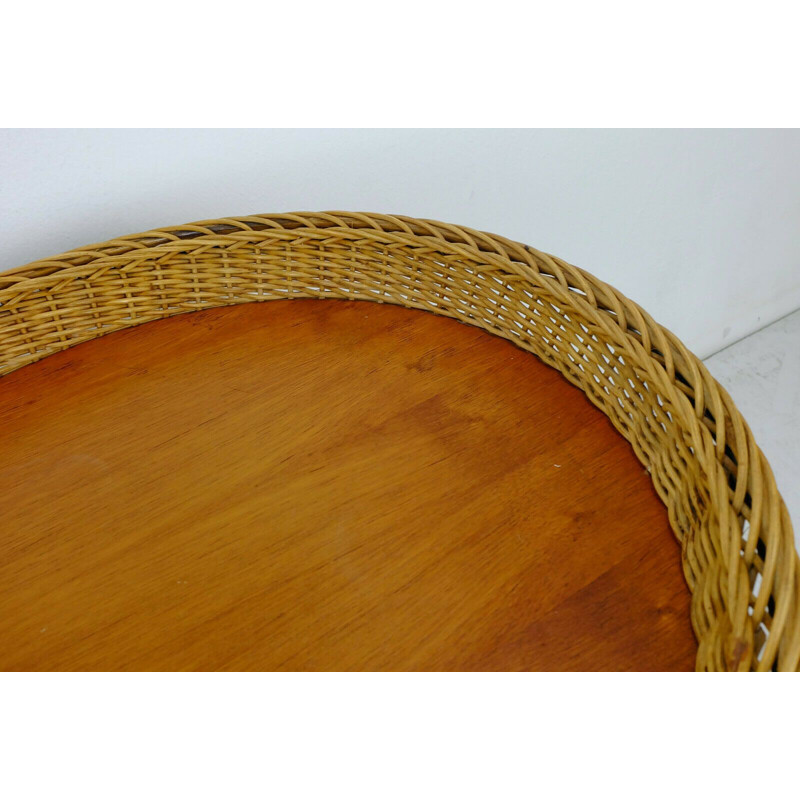 Vintage teak metal tea trolley 1950s