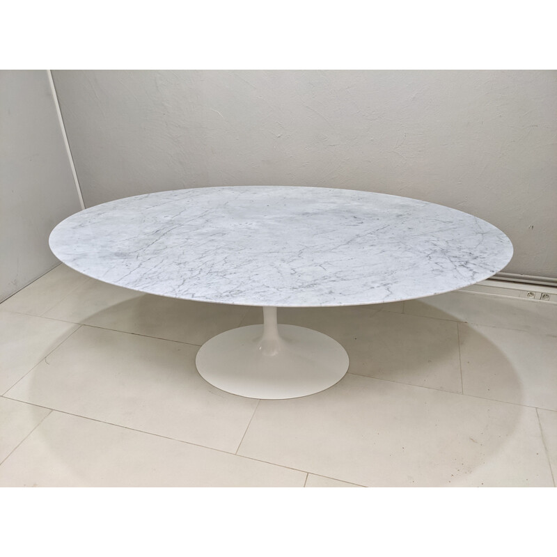 Vintage table white carrara marble for Knoll