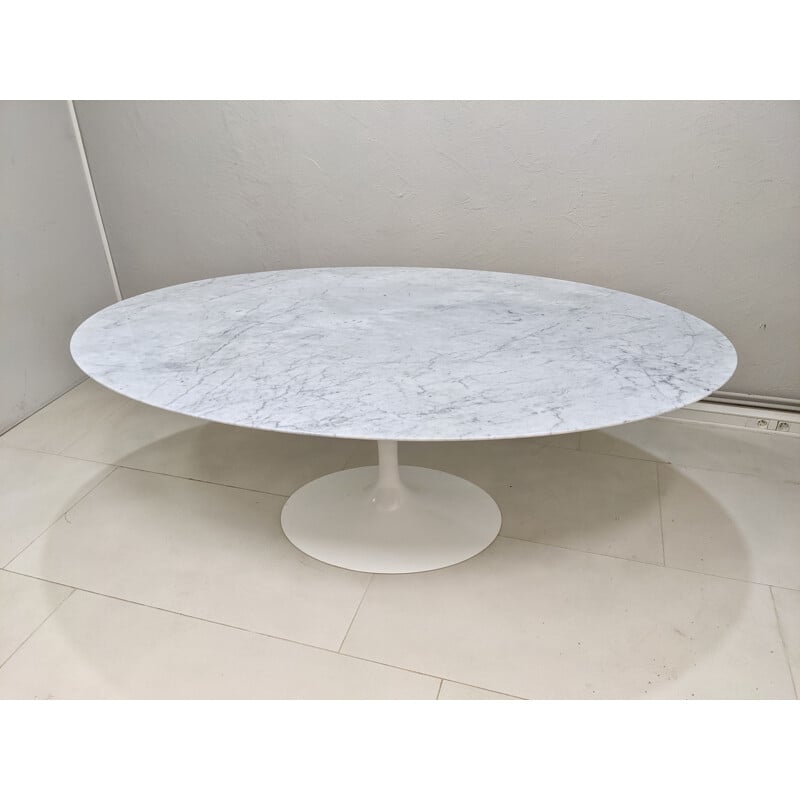 Vintage table white carrara marble for Knoll