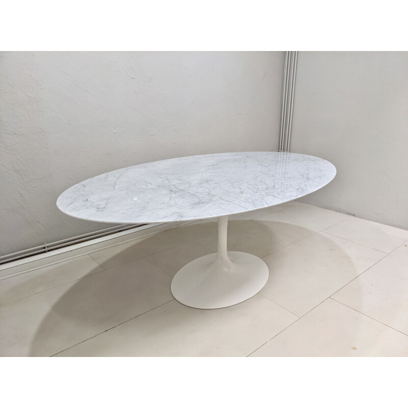 Table vintage marbre blanc de carrare pour Knoll