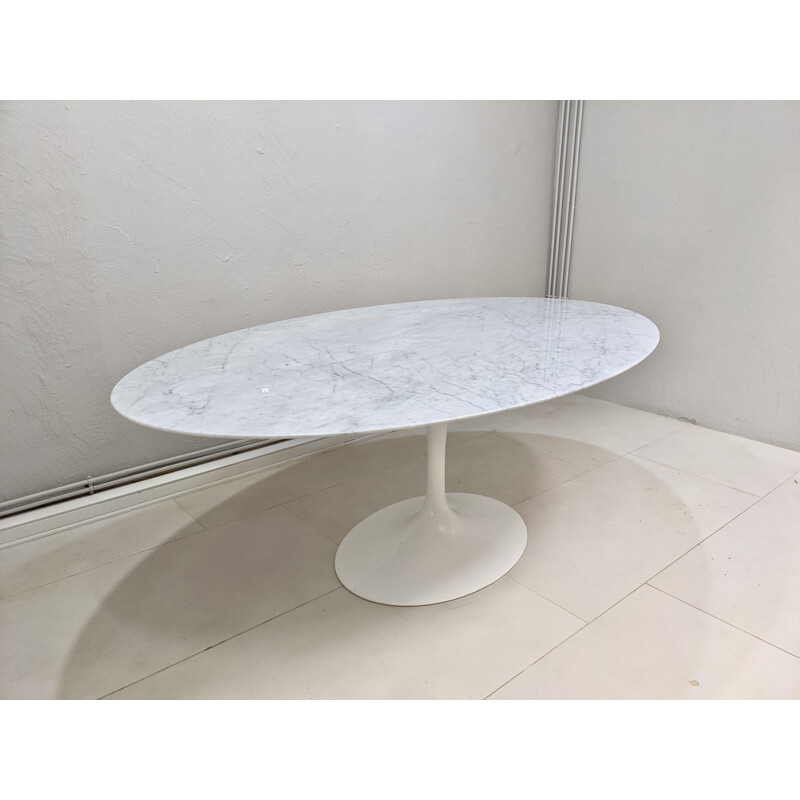 Vintage table white carrara marble for Knoll