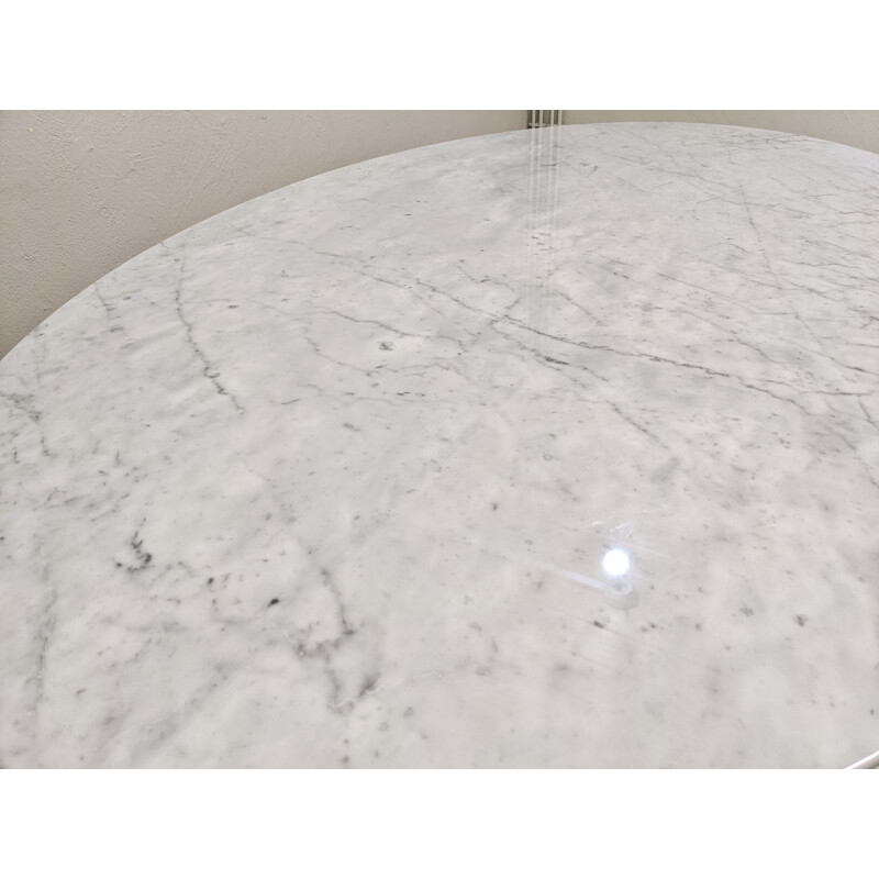 Table vintage marbre blanc de carrare pour Knoll