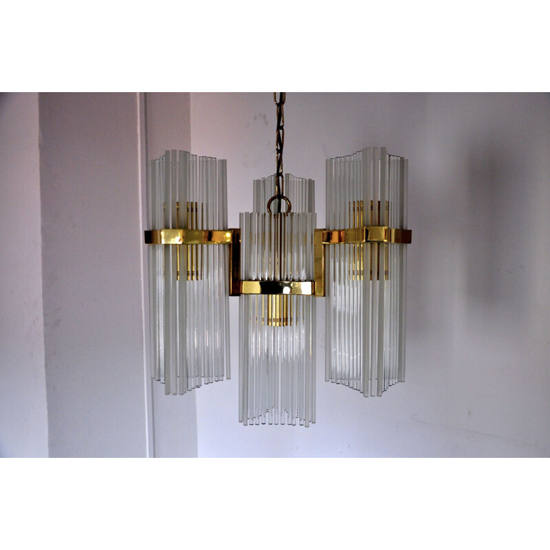 Vintage chandelier by Gateano Sciolari for Ligholier, Italy 1970s