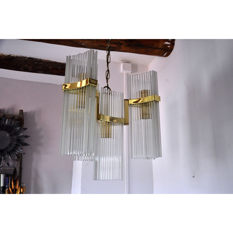 Vintage chandelier by Gateano Sciolari for Ligholier, Italy 1970s