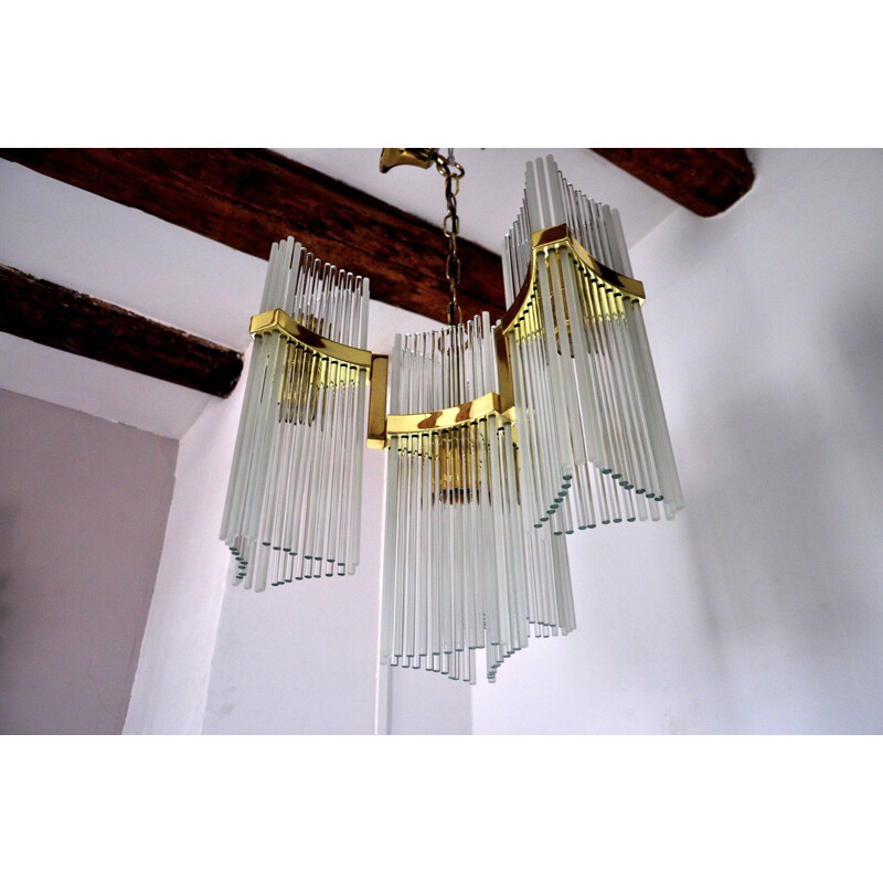 Vintage chandelier by Gateano Sciolari for Ligholier, Italy 1970s