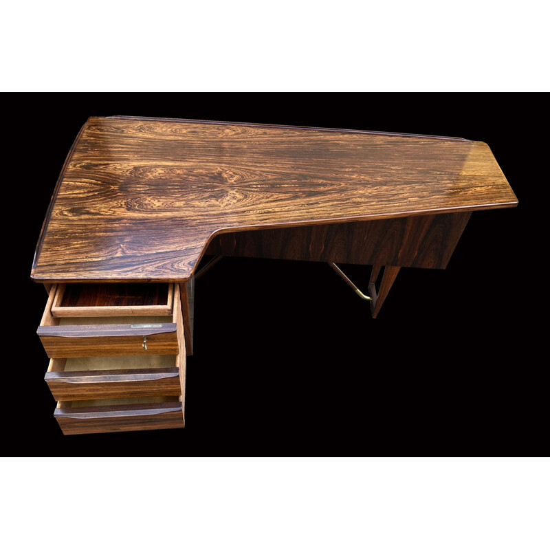 Vintage Santos Rosewood Desk by Peter Lovig Nielsen for Hedensted Mobelfabrik