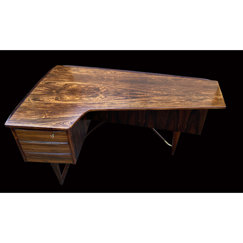 Vintage Santos Rosewood Desk by Peter Lovig Nielsen for Hedensted Mobelfabrik