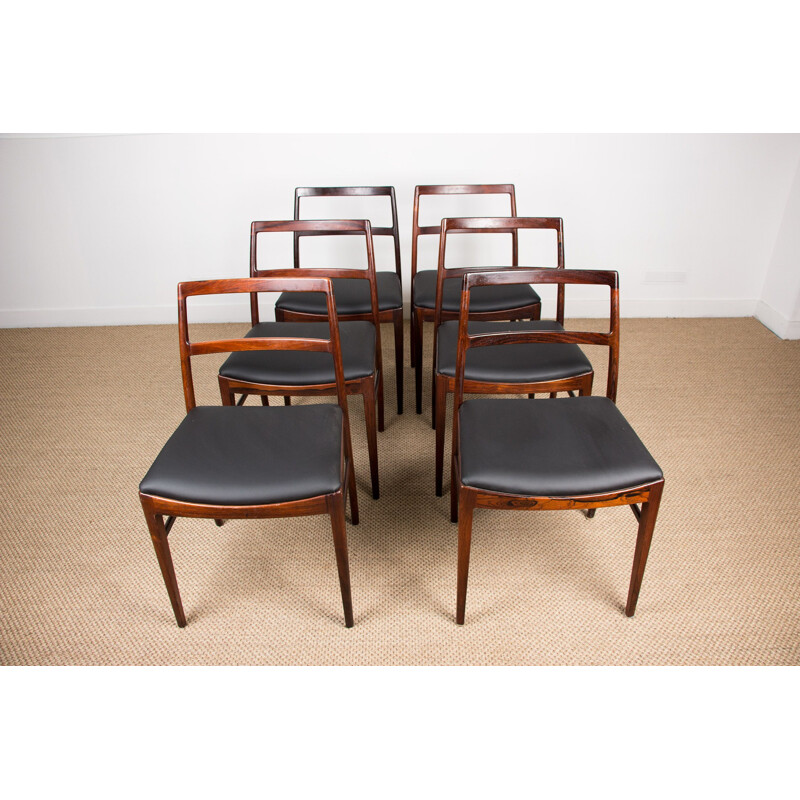 Set of 6 vintage Rio rosewood chairs model 420 by Arne Vodder for Sibast, Danish 1960s