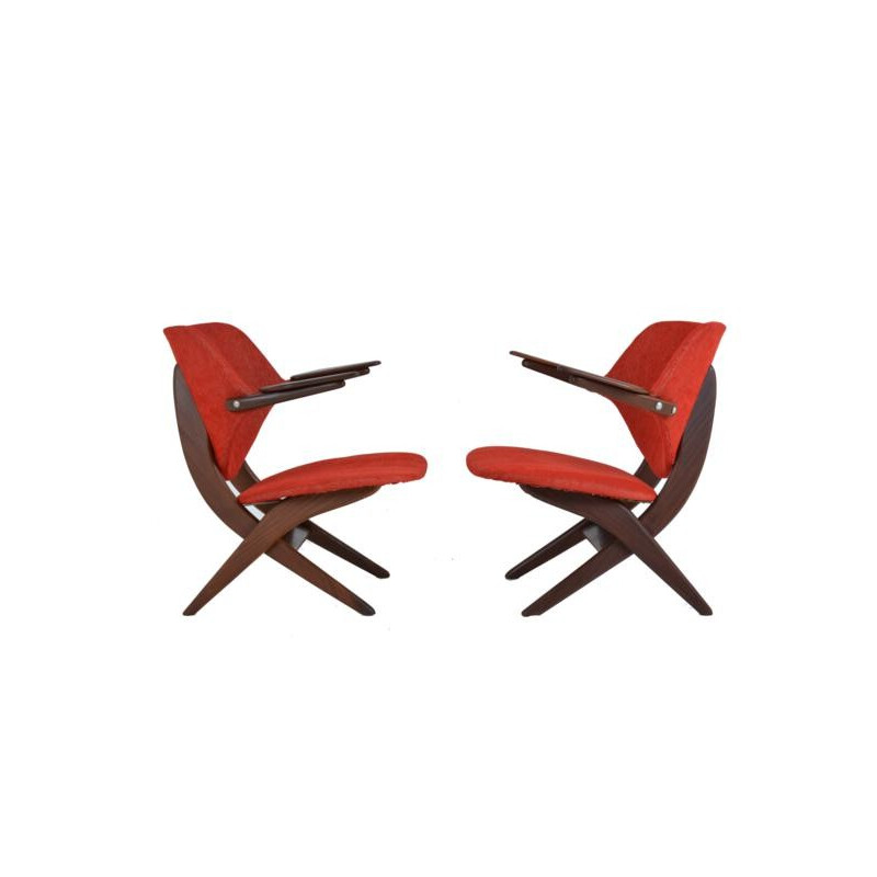 Pair of Webé "Pelican" armchairs in teak, Louis VAN TEEFFELEN - 1960s