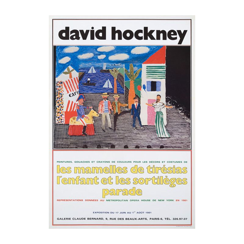 Cartaz Vintage de David Hockney, 1981