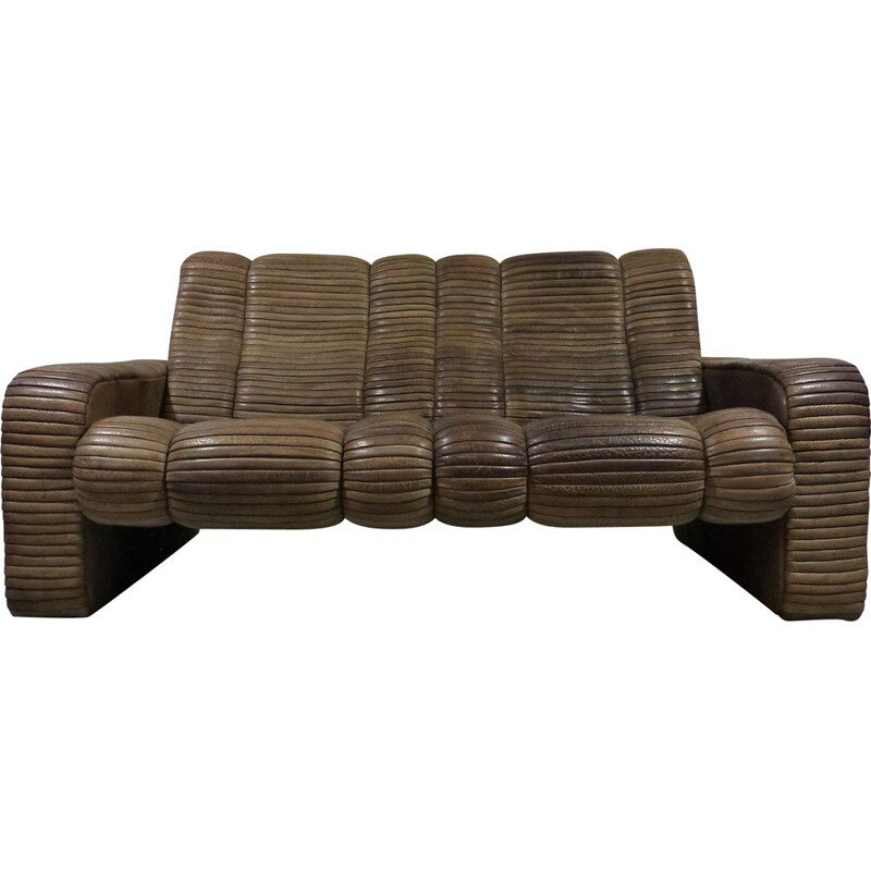 Vintage Patchwork leather sofa by Ernst Lüthy De Sede 1960s