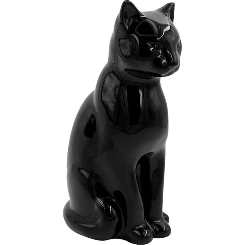 Statue de Chat Décoratif Noir Antique 70cm - Exotic Design