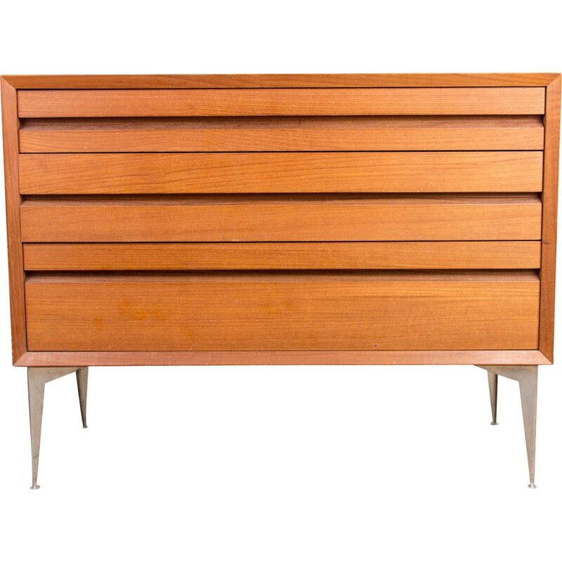 Vintage teak chest of 3 large drawers by Poul Cadovius for Cado, Danish 1960s
