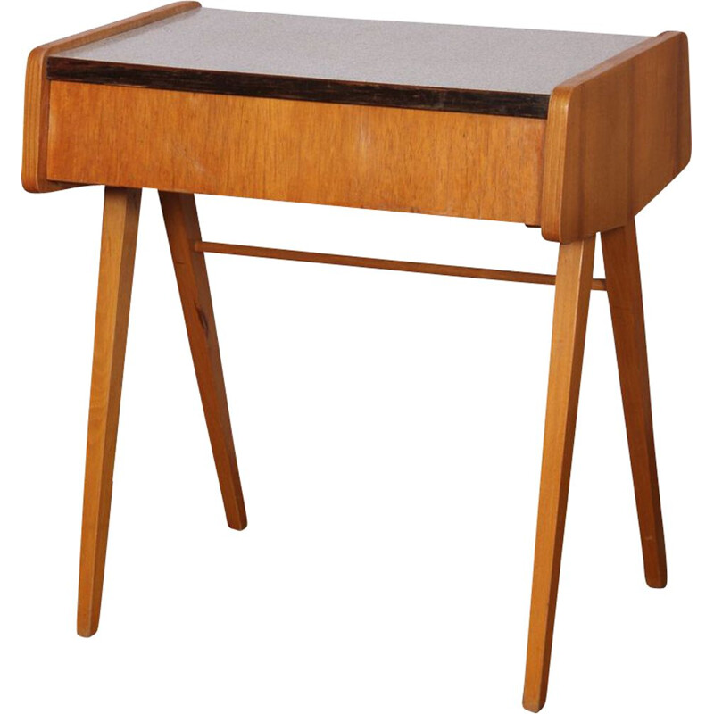 Vintage night table in wood and formica, Czech 1970s