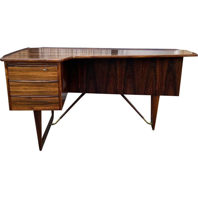 Vintage Santos Rosewood Desk by Peter Lovig Nielsen for Hedensted Mobelfabrik