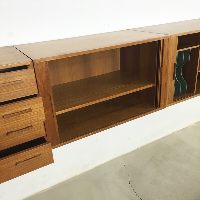 Danish Feldballes Mobelfabrik wall unit in teak, Kai KRISTIANSEN - 1960s