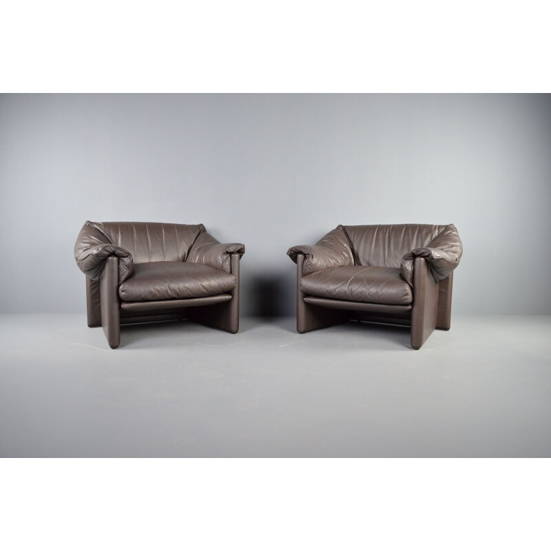 Pair of Vintage 'Babalao' armchairs Cassina by Probjeto by Vico Magistretti 1970s