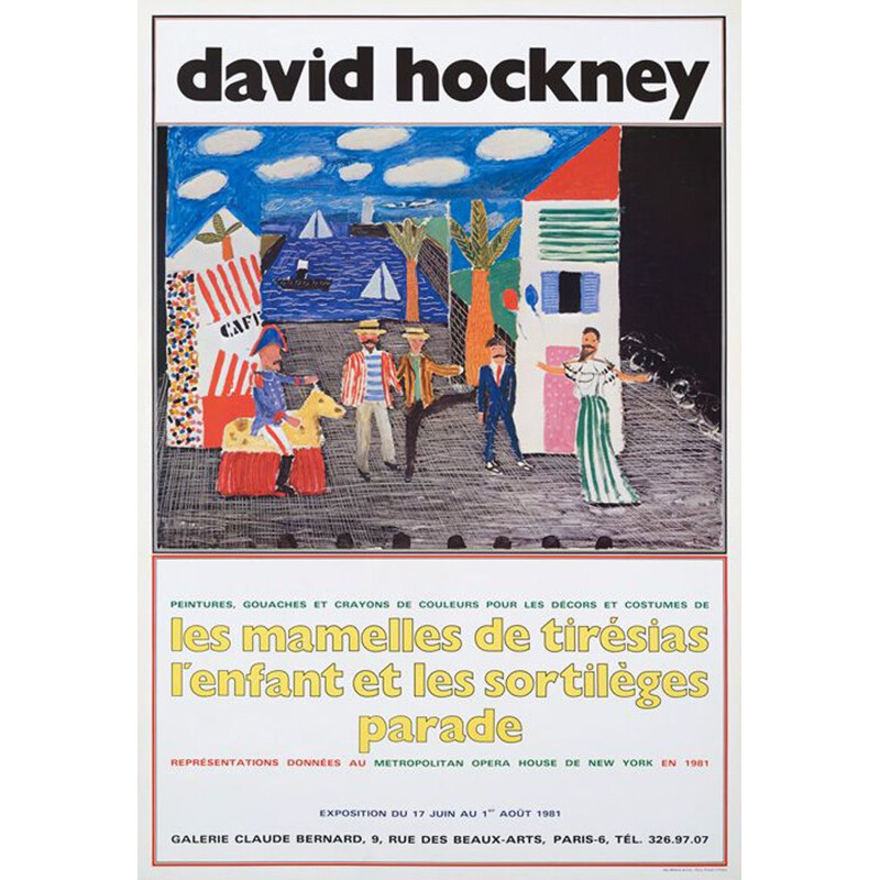 Cartaz Vintage de David Hockney, 1981