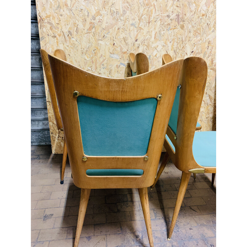 Set of 6 vintage chairs Sedie da pranzo de Carlo Ratti par Pizzetti, 1950