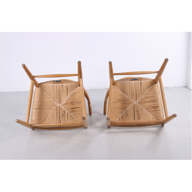 Pair of vintage oak CH24 'Wishbone' chair by Hans J. Wegner for Carl Hansen, 1960