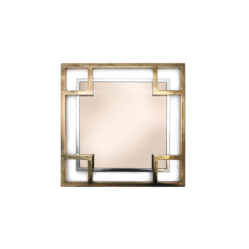 Maison Jansen mirror with brass details - 1980s