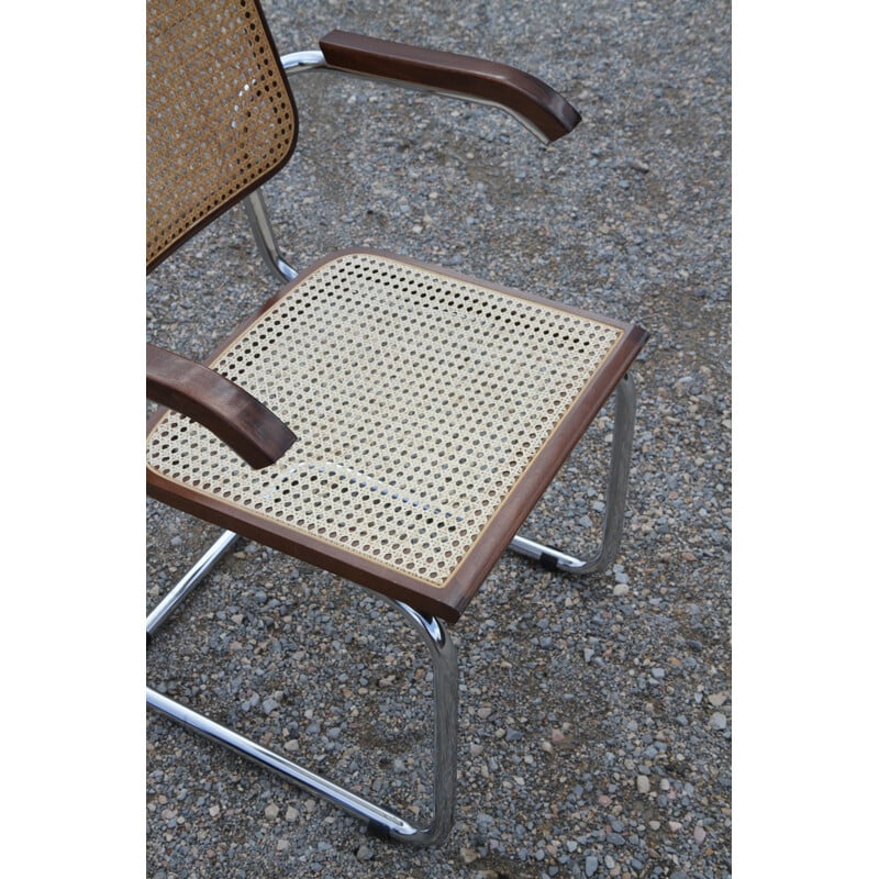 6 fauteuils vintage  acier chrome et cannage Cesca  B64 de Marcel Breuer  Italy  2005