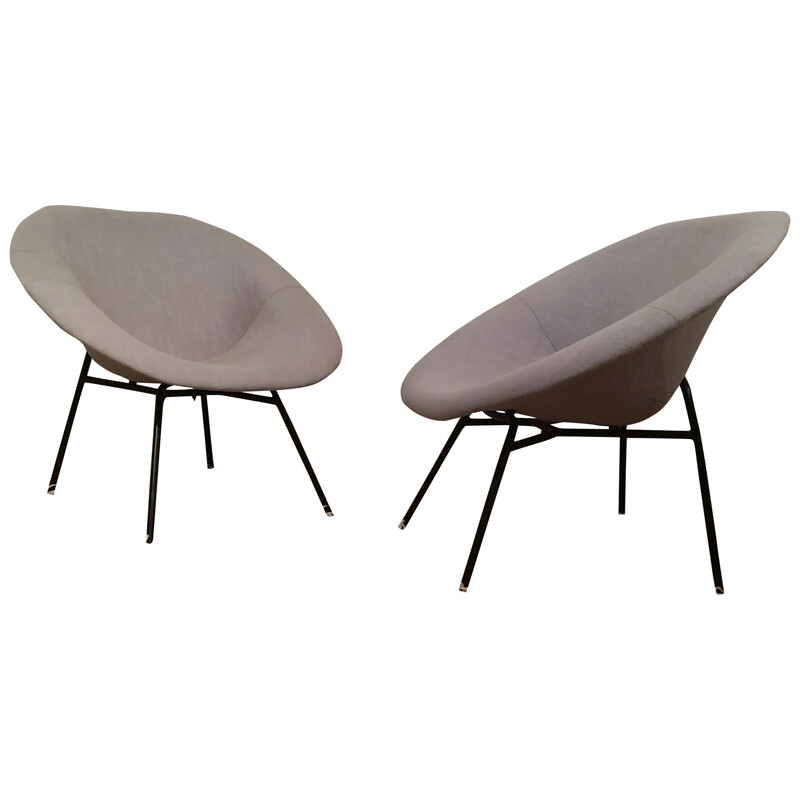 Pair of vintage chairs, Claude Vassal - 50s