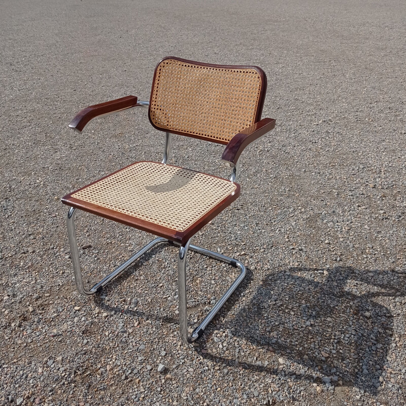 6 fauteuils vintage  acier chrome et cannage Cesca  B64 de Marcel Breuer  Italy  2005