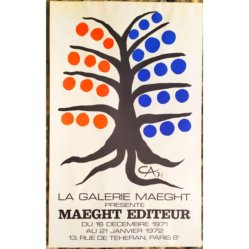Lithographie vintage par Alexander Calder, 1971