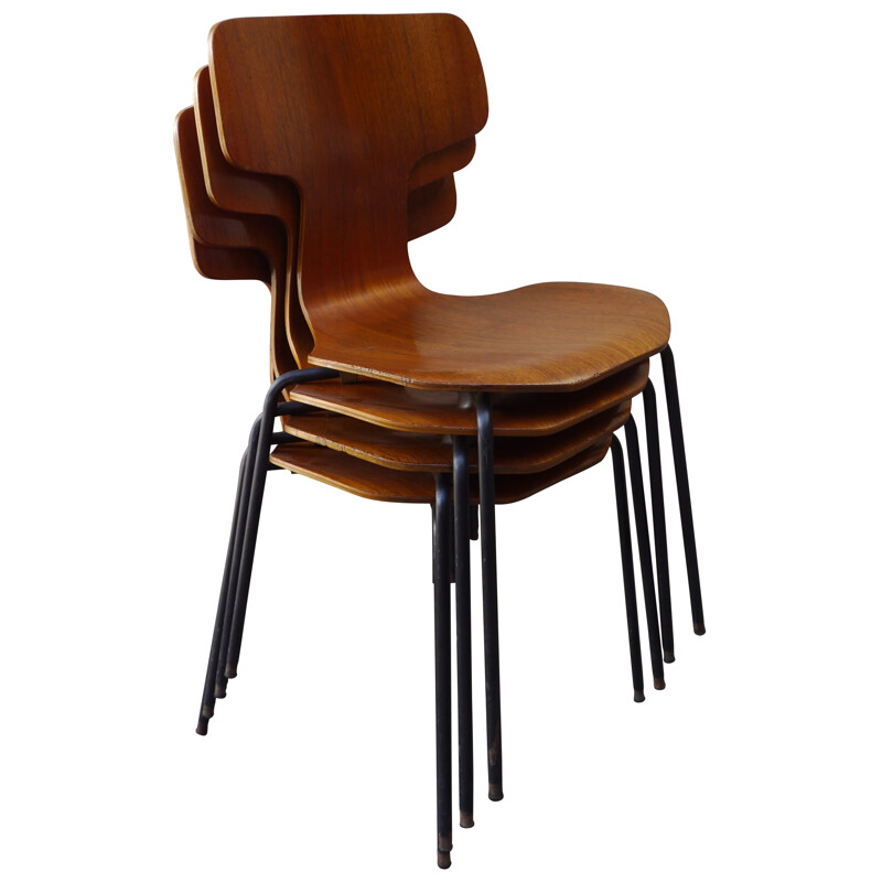 Suite de 4 chaises "3103", Arne JACOBSEN - années 60