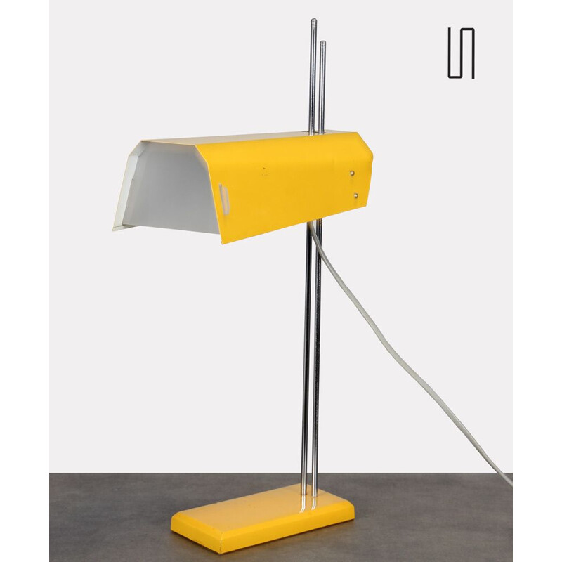 Lampe vintage jaune en métal dessinée par Josef Hurka pour Lidikov 1970