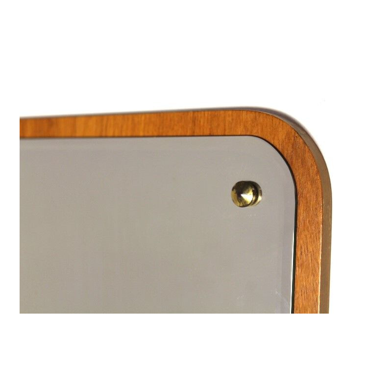 Vintage teak pebble mirror, Sweden 1960