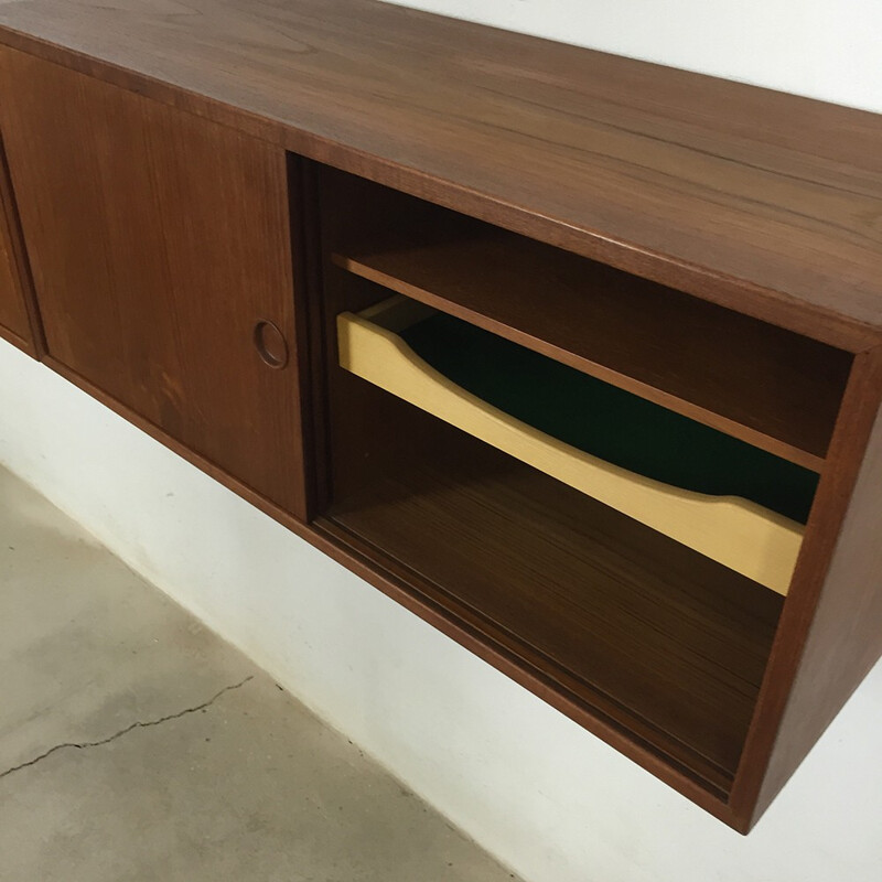 Scandinavian Feldballes Mobelfabrik wall unit in veneered teak, Kai KRISTIANSEN - 1960s