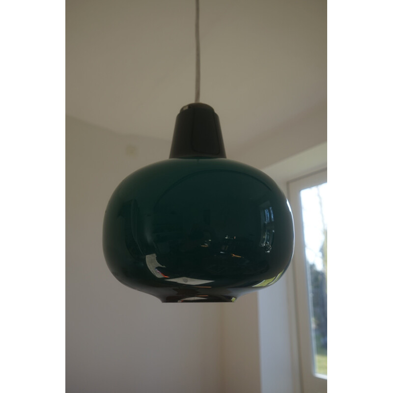 Vintage Green Glass Kyoto Pendant Lamp by Nils & Eva Koppel for Lyfa, Danish 1970s