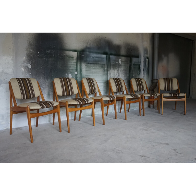 Set of 6 vintage Ella Dining Chairs by Arne Vodder for Vamo