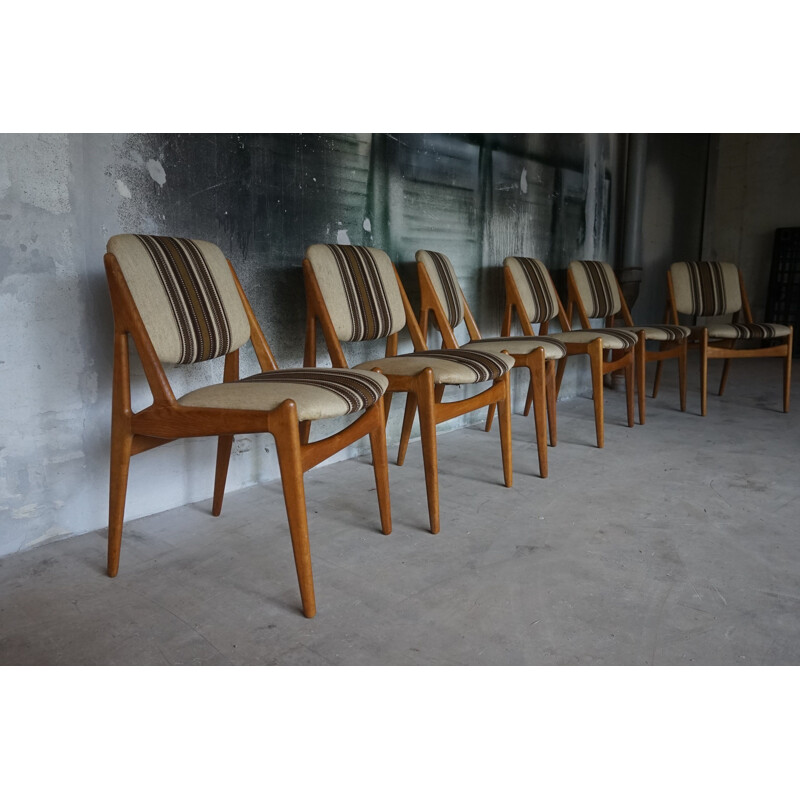 Lot de 6 chaises vintage Ella par Arne Vodder pour Vamo