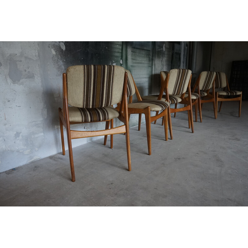 Lot de 6 chaises vintage Ella par Arne Vodder pour Vamo