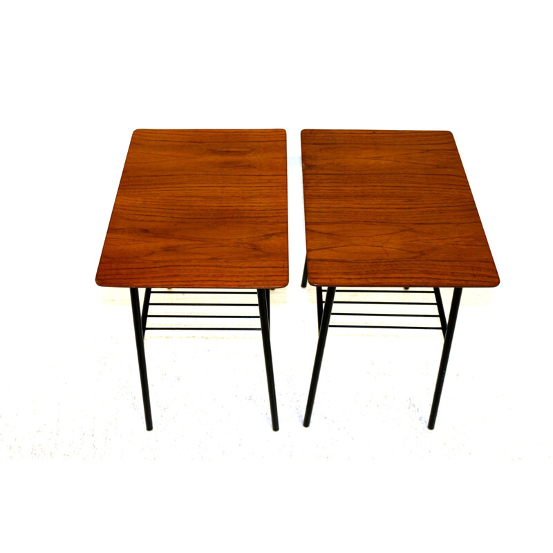 Pair of vintage teak bedside tables, Sweden 1950s