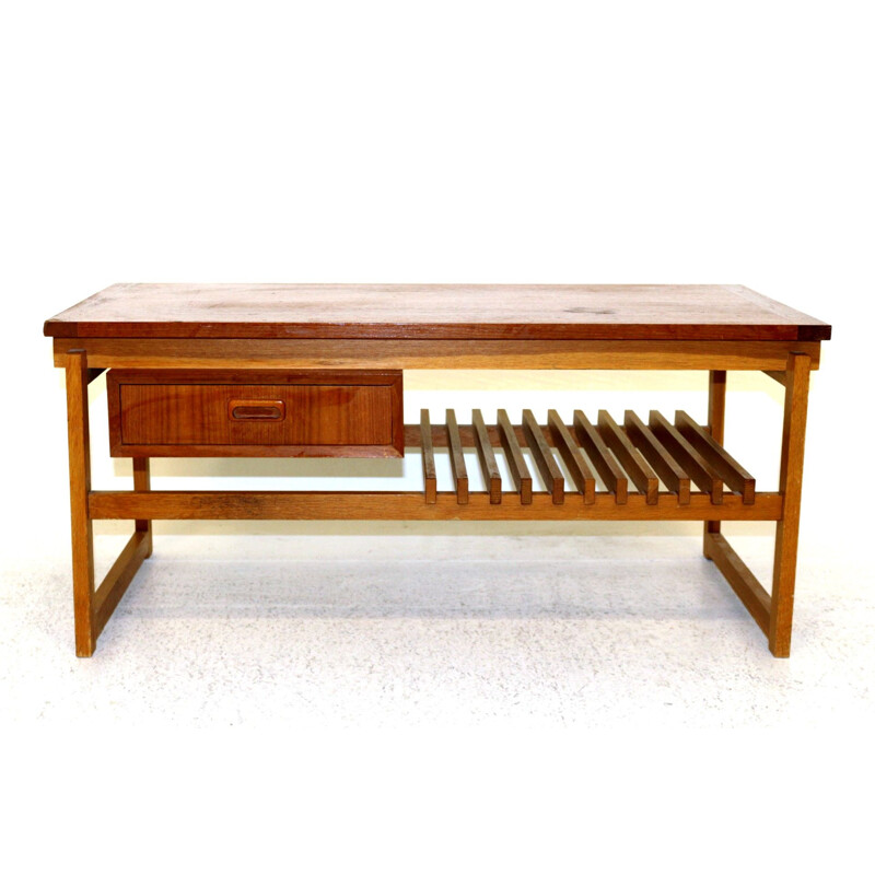 Vintage Teak telephone bench, Sweden 1960s