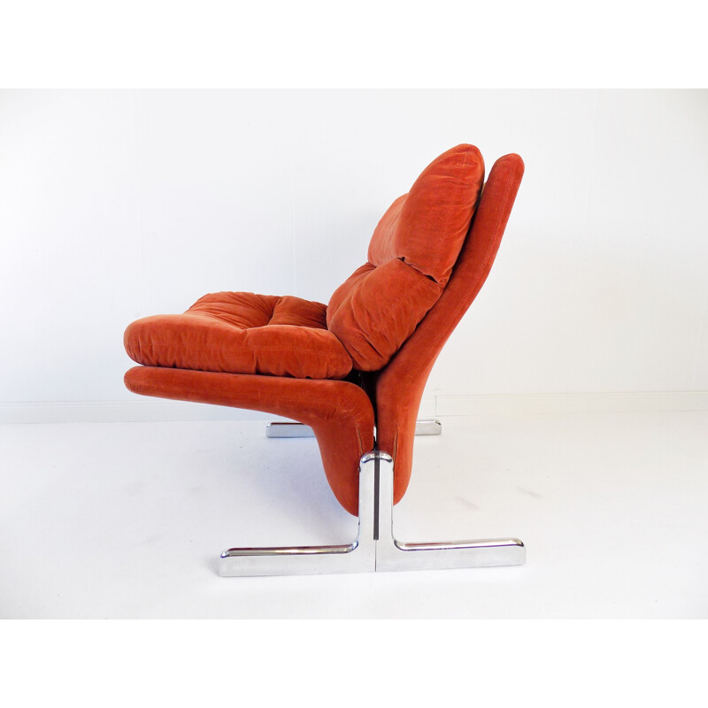 Vintage Brunati Sandwich lounge chair by Ammanati & Vitelli 1970s