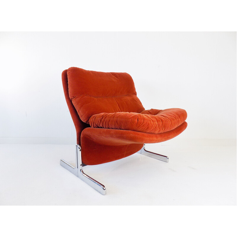 Vintage Brunati Sandwich lounge chair by Ammanati & Vitelli 1970s