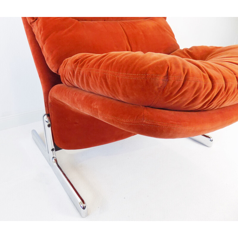 Vintage Brunati Sandwich lounge chair by Ammanati & Vitelli 1970s