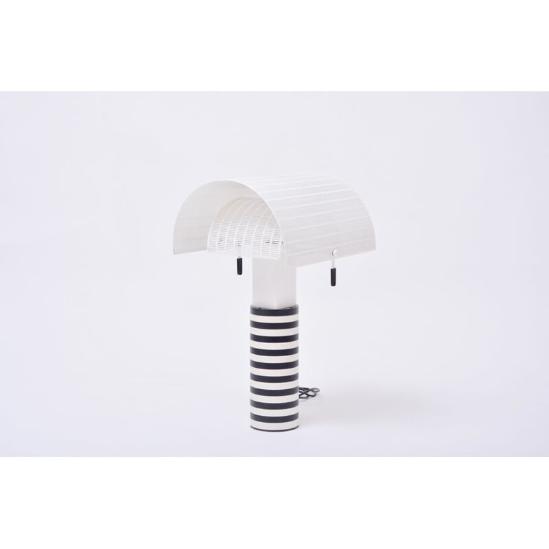 Lampe de table vintage postmoderne noire et blanche "Shogun" de Mario Botta pour Artemide, Italie 1986