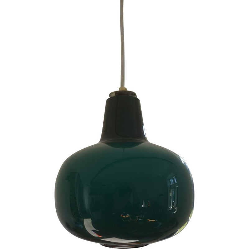 Vintage Green Glass Kyoto Pendant Lamp by Nils & Eva Koppel for Lyfa, Danish 1970s