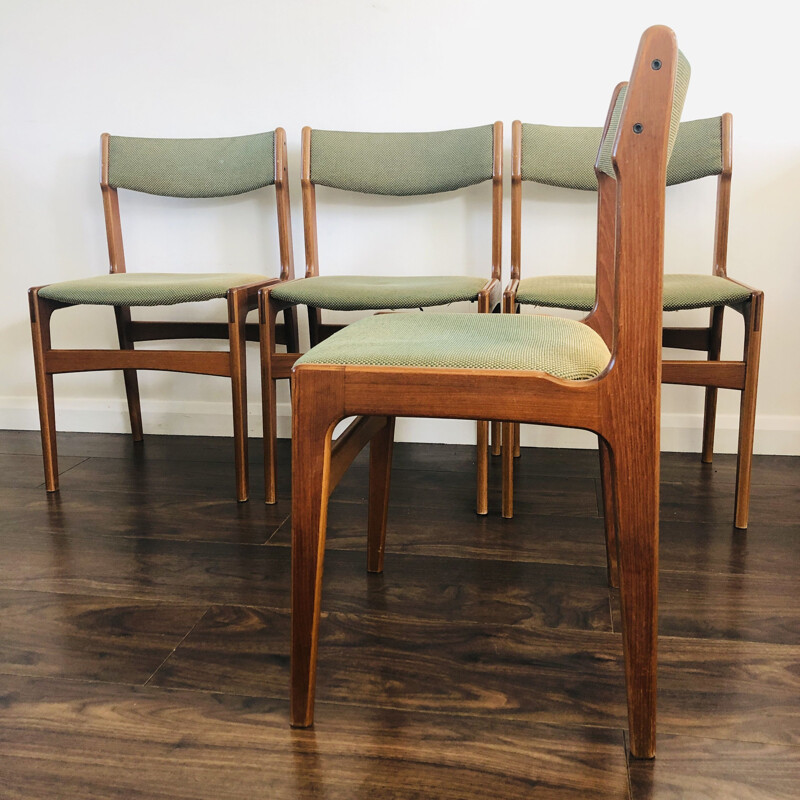 Set van 4 vintage teakhouten stoelen van Erik Buch voor O.D. Mobler, Denemarken 1960
